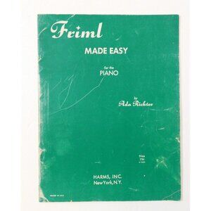 Friml Made Easy for the Piano 1950 Songbook by Ada Richter Piano